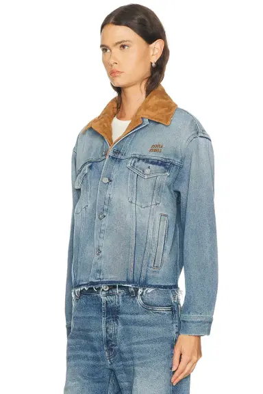 Miu Miu Denim Pelle Jacket | Thumbnail 2 Miu Miu Denim Pelle Jacket | Thumbnail 2