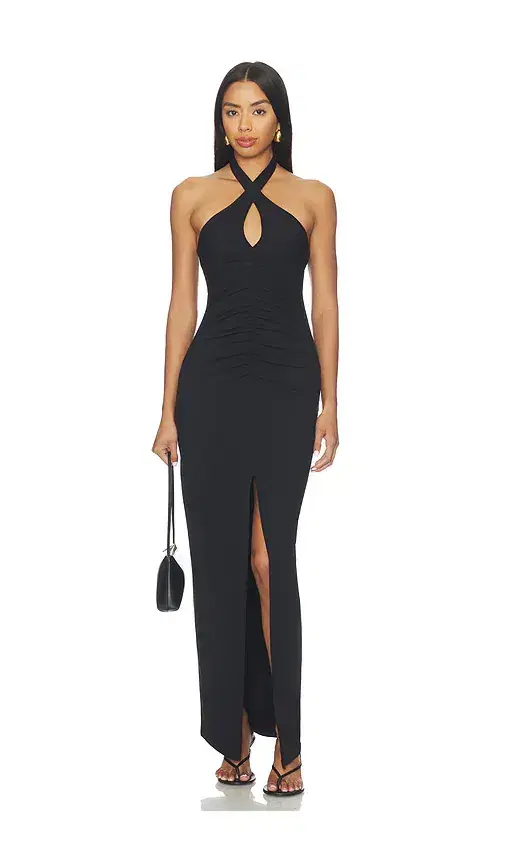 Cross Front Gathered Front Dress