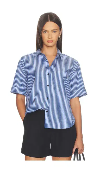 rag & bone Connie Short Sleeve Stripe Shirt | Thumbnail 1 rag & bone Connie Short Sleeve Stripe Shirt | Thumbnail 1