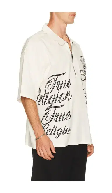 True Religion Half Zip Tiger Short Sleeve Shirt | Thumbnail 2