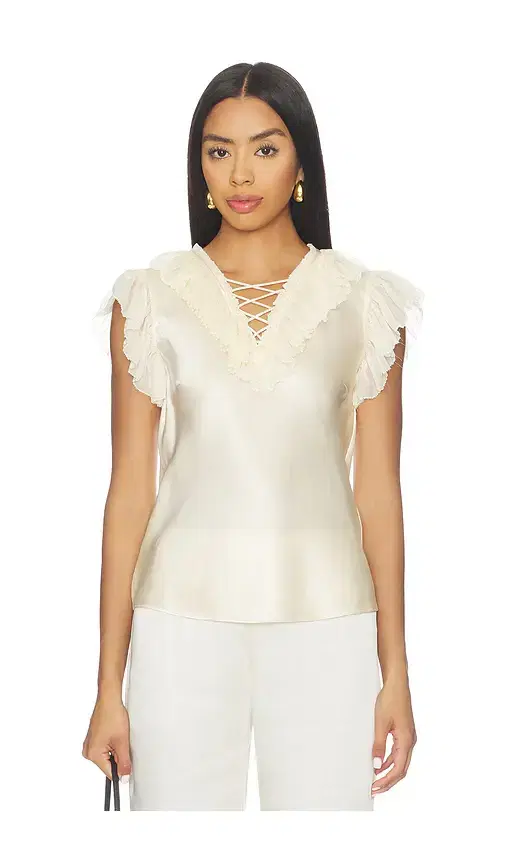 Ulla Johnson Ilyana Sleeveless Silk Top With Lace Up