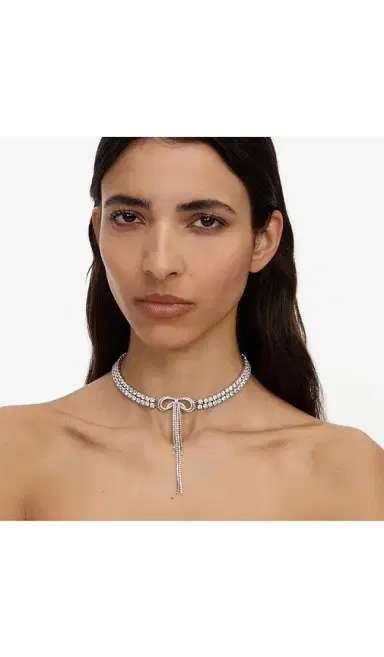 Self-Portrait Double Crystal Bow Choker | Thumbnail 4 Self-Portrait Double Crystal Bow Choker | Thumbnail 4