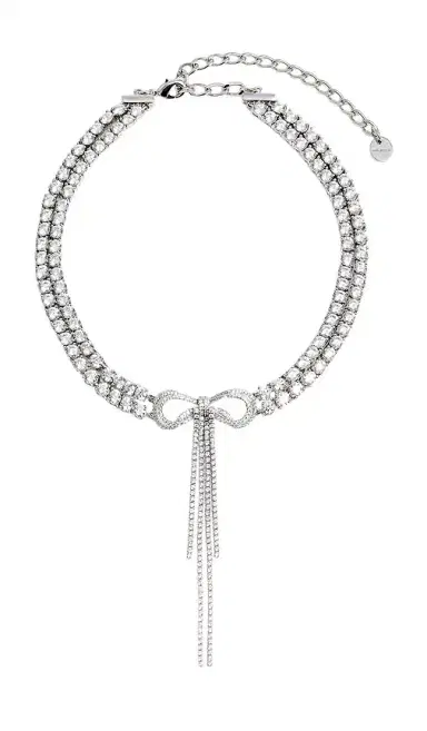 Self-Portrait Double Crystal Bow Choker | Thumbnail 1 Self-Portrait Double Crystal Bow Choker | Thumbnail 1