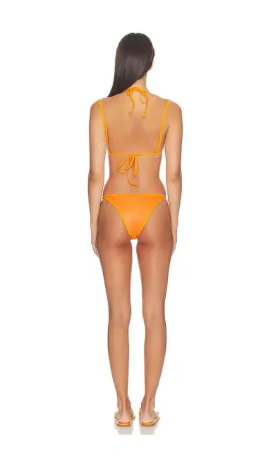 naranja furcado Latex Splash Matte Bent Bikini Set | Thumbnail 3
