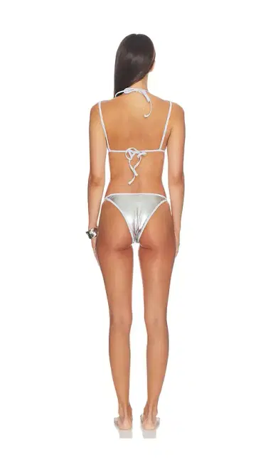 naranja furcado Latex Splash Matte Bent Bikini Set | Thumbnail 3