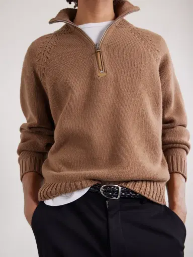 Tom Ford Wool and Cashmere-Blend Half-Zip Sweater - Men | Thumbnail 6 Tom Ford Wool and Cashmere-Blend Half-Zip Sweater - Men | Thumbnail 6