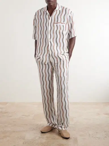 Frescobol Carioca La Marzocco Delfino Striped Tencel® Linen-Blend Pyjama Bottoms - Men | Thumbnail 2 Frescobol Carioca La Marzocco Delfino Striped Tencel® Linen-Blend Pyjama Bottoms - Men | Thumbnail 2