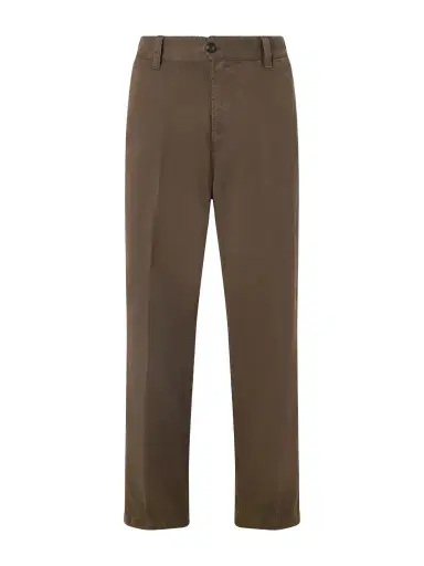 Drake's Straight-Leg Peached Cotton-Twill Trousers - Men | Thumbnail 1