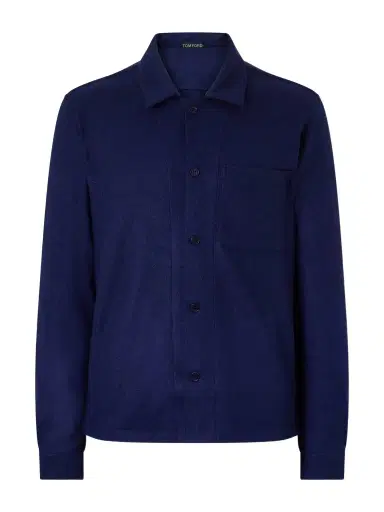 Tom Ford Logo-Embroidered Cashmere Shirt - Men | Thumbnail 1