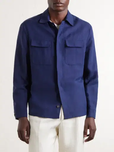 ELEVENTY Lyocell and Linen-Blend Shirt - Men | Thumbnail 3