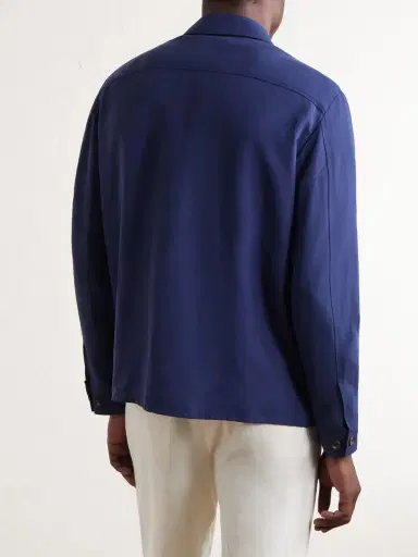 ELEVENTY Lyocell and Linen-Blend Shirt - Men | Thumbnail 4