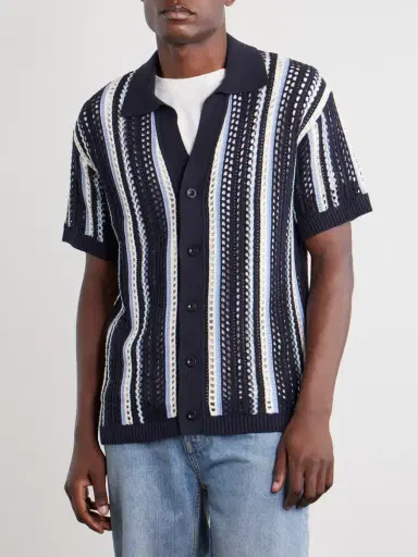 Frescobol Carioca Pinto Crocheted Cotton Shirt - Men | Thumbnail 3 Frescobol Carioca Pinto Crocheted Cotton Shirt - Men | Thumbnail 3