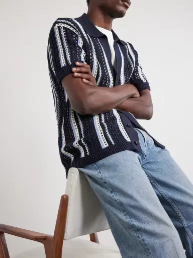 Frescobol Carioca Pinto Crocheted Cotton Shirt - Men | Thumbnail 4 Frescobol Carioca Pinto Crocheted Cotton Shirt - Men | Thumbnail 4