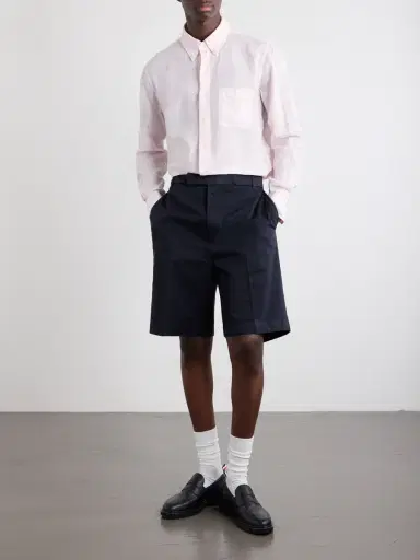 Thom Browne Button-Down Collar Garment-Dyed Linen Shirt - Men | Thumbnail 2