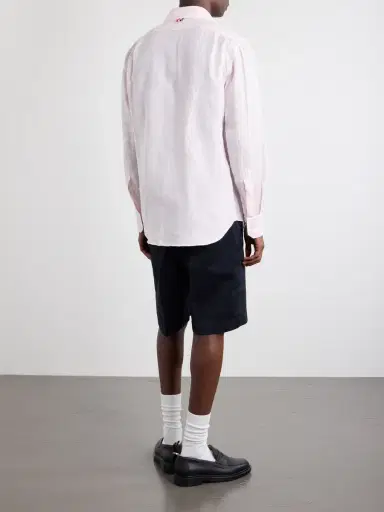 Thom Browne Button-Down Collar Garment-Dyed Linen Shirt - Men | Thumbnail 4
