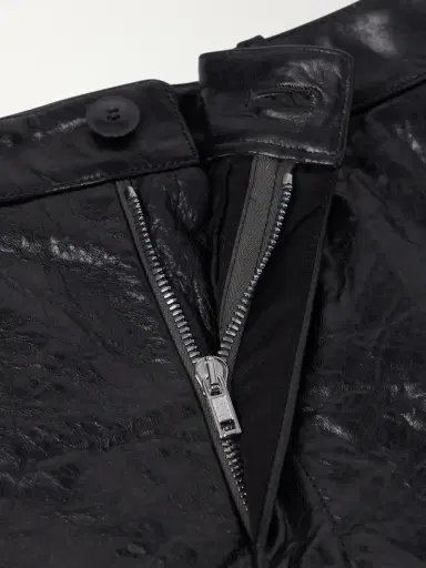 Rick Owens Straight-Leg Full-Grain Leather Shorts - Men | Thumbnail 6