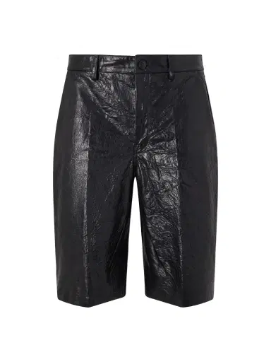Rick Owens Straight-Leg Full-Grain Leather Shorts - Men | Thumbnail 1