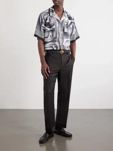 Versace Camp-Collar Printed Silk-Crepe De Chine Shirt - Men | Thumbnail 2