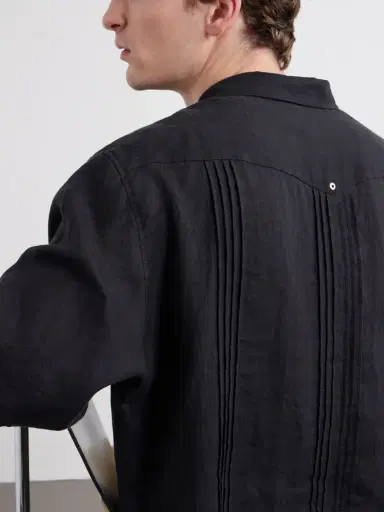KAPITAL Camp-Collar Pleated Linen Shirt - Men | Thumbnail 6