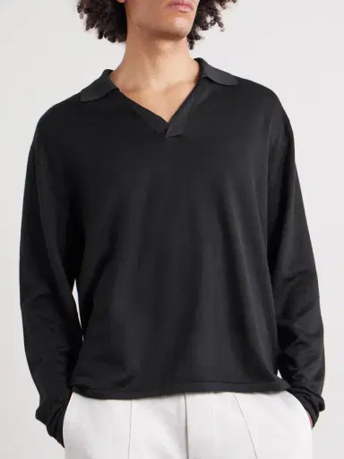 Tom Ford Cashmere and Silk-Blend Polo Shirt - Men | Thumbnail 3