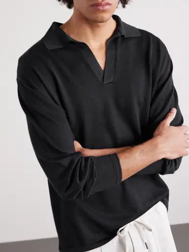 Tom Ford Cashmere and Silk-Blend Polo Shirt - Men | Thumbnail 5