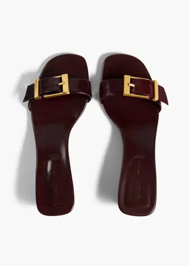 Khaite Manhattan Sandal In Bordeaux Glazed Leather | Thumbnail 4 Khaite Manhattan Sandal In Bordeaux Glazed Leather | Thumbnail 4