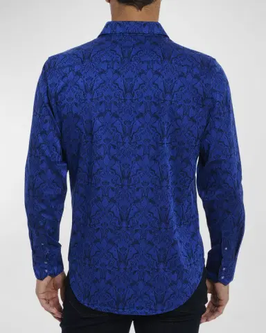 Robert Graham Men's Highland Stretch Cotton Jacquard Sport Shirt | Thumbnail 3 Robert Graham Men's Highland Stretch Cotton Jacquard Sport Shirt | Thumbnail 3