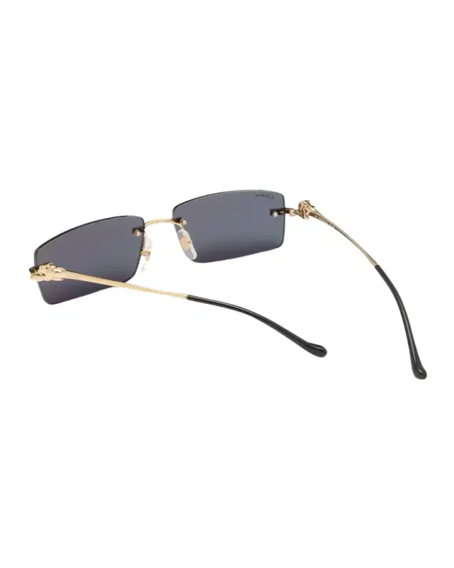 Cartier Men 's Rimless Metal Rectangle Sunglasses