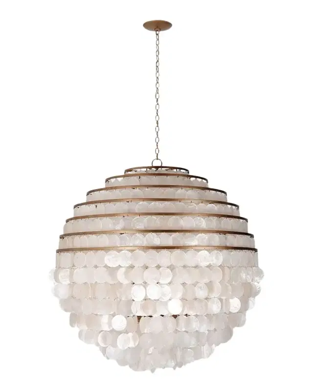 Kalco Lighting Sphere 28" Capiz 4-Light Chandelier