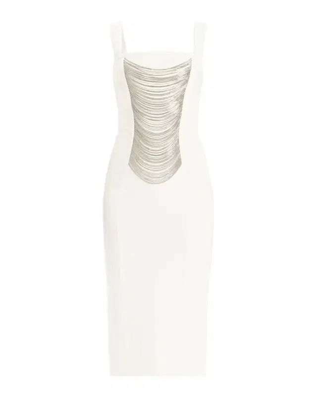 Herve Leger Francesca Draped Chain Midi Dress