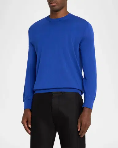 Tom Ford Men's Silk Knit Crewneck Sweater | Thumbnail 4 Tom Ford Men's Silk Knit Crewneck Sweater | Thumbnail 4