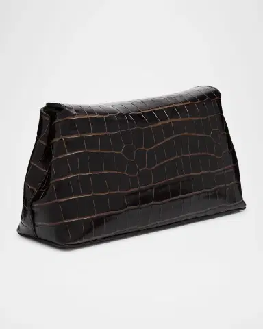 TOTEME T-Lock Croc-Embossed Leather Clutch Bag | Thumbnail 2