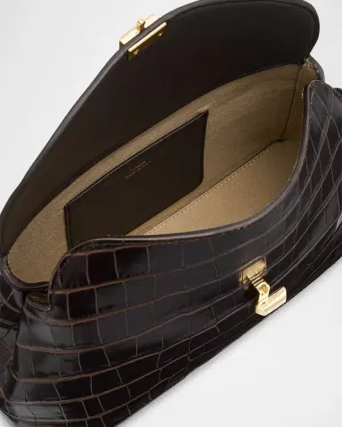 TOTEME T-Lock Croc-Embossed Leather Clutch Bag | Thumbnail 3