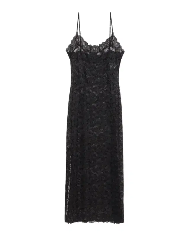 Peony Side-Slit Floral Lace Nightgown