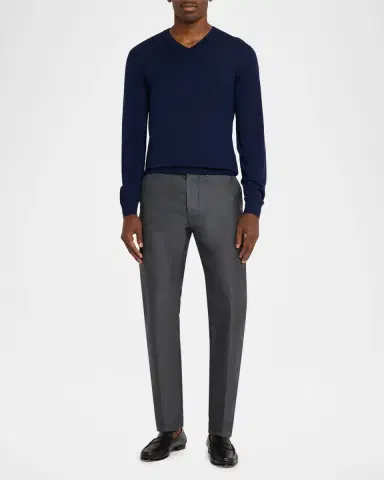Tom Ford Men's V-Neck Wool-Silk Sweater | Thumbnail 2 Tom Ford Men's V-Neck Wool-Silk Sweater | Thumbnail 2