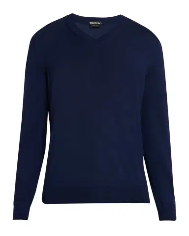Tom Ford Men's V-Neck Wool-Silk Sweater | Thumbnail 1 Tom Ford Men's V-Neck Wool-Silk Sweater | Thumbnail 1