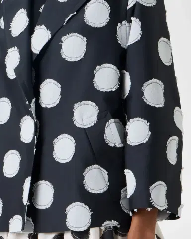 Akris punto Fringed Polka Dot Jacquard Oversized Jacket | Thumbnail 5 Akris punto Fringed Polka Dot Jacquard Oversized Jacket | Thumbnail 5
