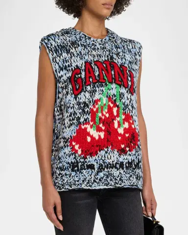Ganni Sleeveless Hand-Knit Heavy Wool Sweater | Thumbnail 4 Ganni Sleeveless Hand-Knit Heavy Wool Sweater | Thumbnail 4