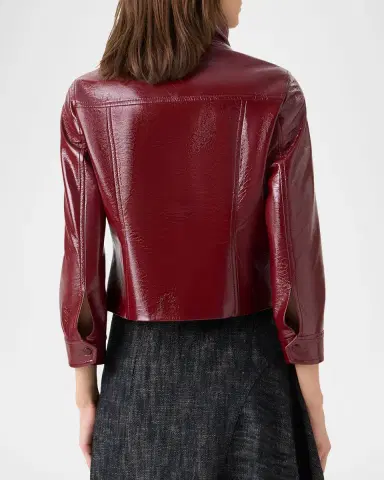 Akris punto Faux-Leather Trucker Jacket | Thumbnail 3 Akris punto Faux-Leather Trucker Jacket | Thumbnail 3