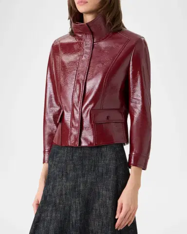 Akris punto Faux-Leather Trucker Jacket | Thumbnail 4 Akris punto Faux-Leather Trucker Jacket | Thumbnail 4