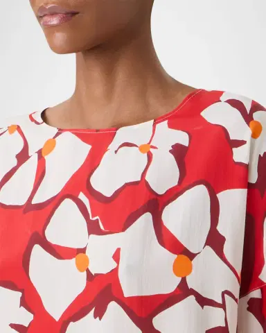 Akris punto Papercut Flower Print Viscose-Silk Crepe De Chine Blouse | Thumbnail 5 Akris punto Papercut Flower Print Viscose-Silk Crepe De Chine Blouse | Thumbnail 5