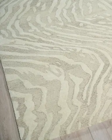 Exquisite Rugs Entro Hand-Tufted Beige & Ivory Rug | Thumbnail 1