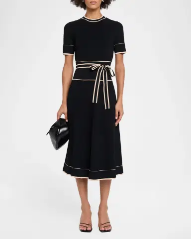Shoshanna Addison Ribbed A-Line Midi Dress | Thumbnail 2 Shoshanna Addison Ribbed A-Line Midi Dress | Thumbnail 2