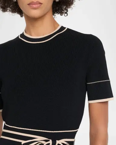Shoshanna Addison Ribbed A-Line Midi Dress | Thumbnail 5 Shoshanna Addison Ribbed A-Line Midi Dress | Thumbnail 5