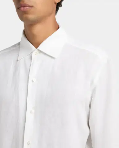 Zegna Men's Oasi Lino Button-Down Shirt | Thumbnail 4