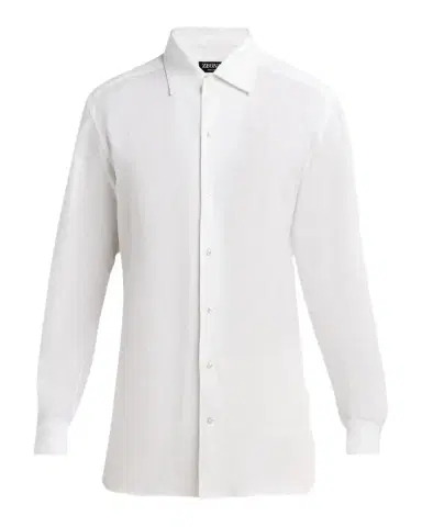 Zegna Men's Oasi Lino Button-Down Shirt | Thumbnail 1