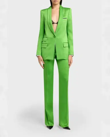 Tom Ford Pleated Silk Straight-Leg Trousers | Thumbnail 2 Tom Ford Pleated Silk Straight-Leg Trousers | Thumbnail 2