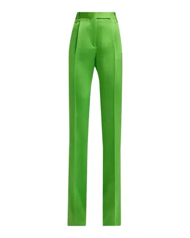 Tom Ford Pleated Silk Straight-Leg Trousers | Thumbnail 1 Tom Ford Pleated Silk Straight-Leg Trousers | Thumbnail 1