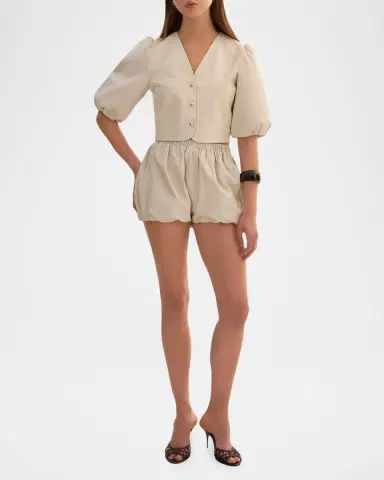 LAMARQUE Daisy Leather Bloomer Shorts | Thumbnail 2