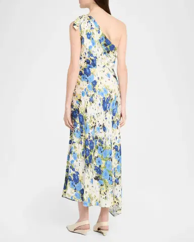 A.L.C. Eliana Floral Satin Draped Dress | Thumbnail 3